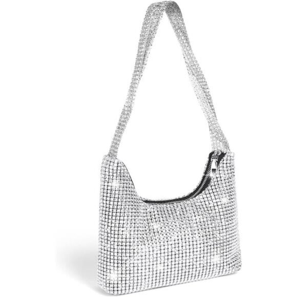 Evening Bag Clutch Purses for Women, Rhinestones Sparkling Detachable Chain - Picture 1 of 8